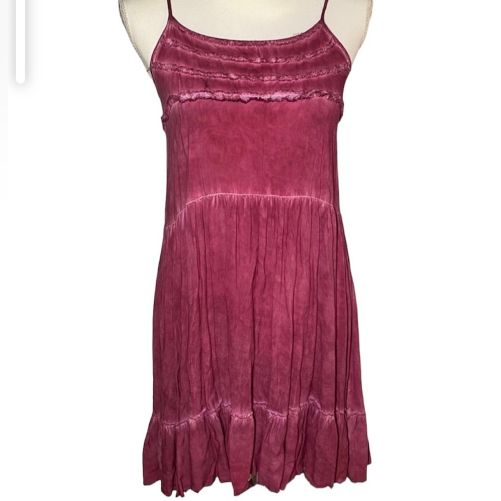 Altar’d State Spaghetti Strap Bohemian Style Dress Swim Cover Up Large Raspberry